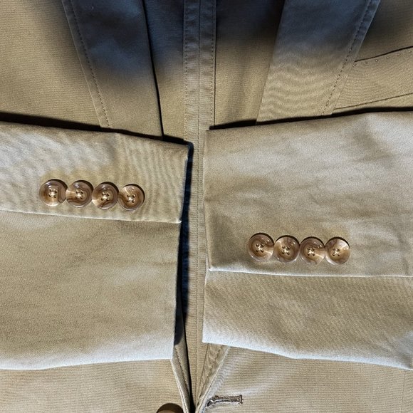 J.Crew Factory Cotton Blend Light Olive Green Sport Coat Jacket Size 38 - Picture 5 of 8